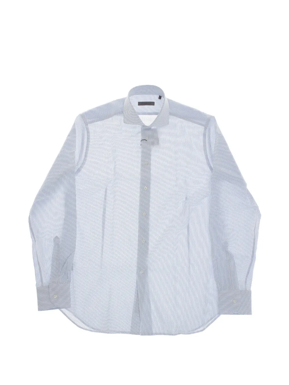 Corneliani awning-stripe French-collar shirt | White | Image 1