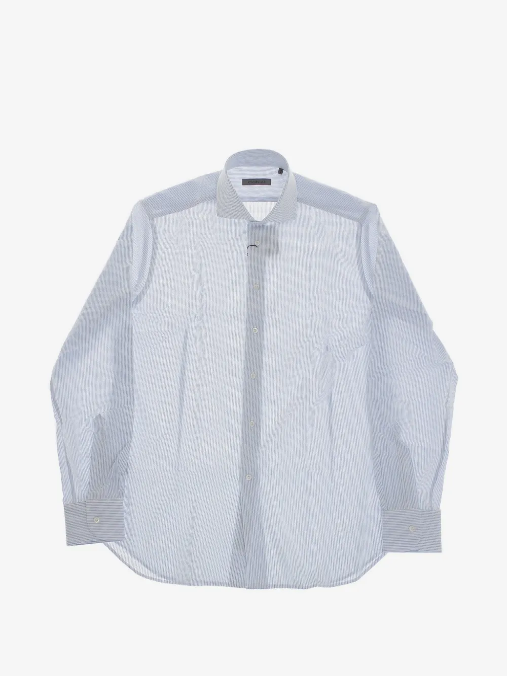 Corneliani 오닝 스트라이프 프렌치 칼라 셔츠 | 화이트 | Image 1