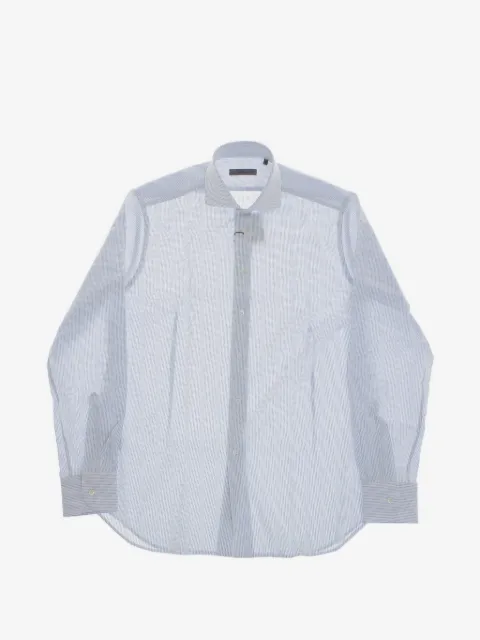 Corneliani awning-stripe French-collar shirt