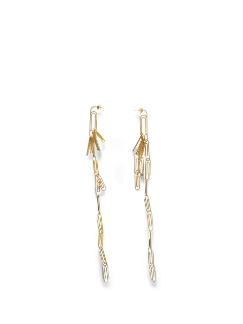 Off-White maxi paperclip-shaped earrings in gold effect