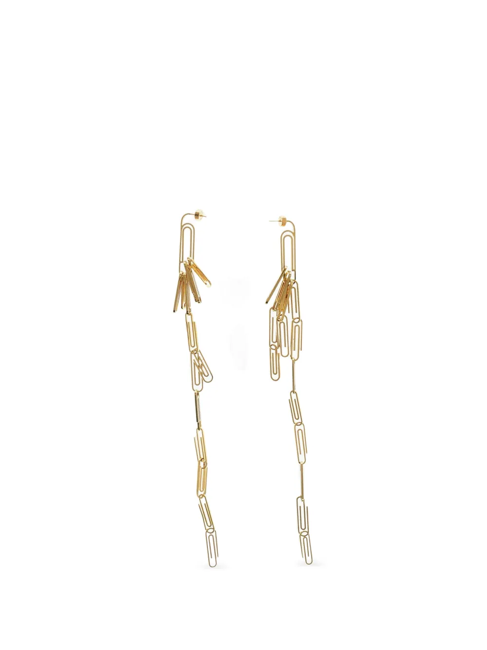 Off-White maxi paperclip-shaped earrings in gold effect