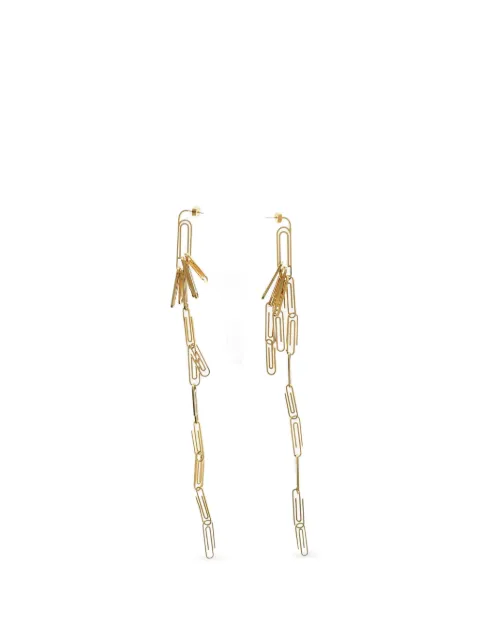 Off-White aretes maxi de forma de clip con efecto dorado