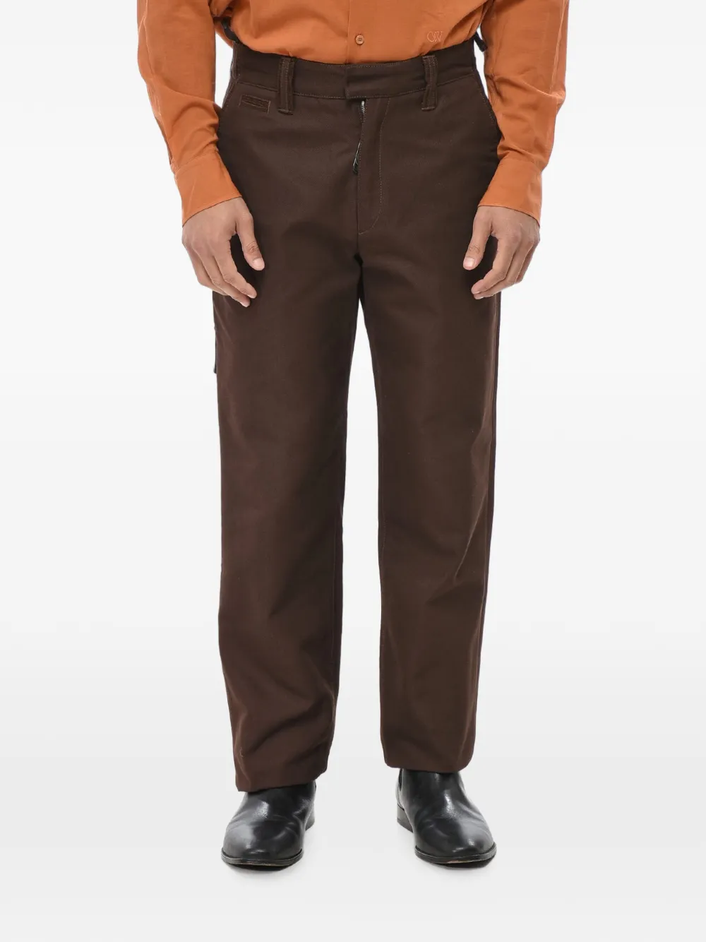 Off-White belt-loop chino trousers - Braun