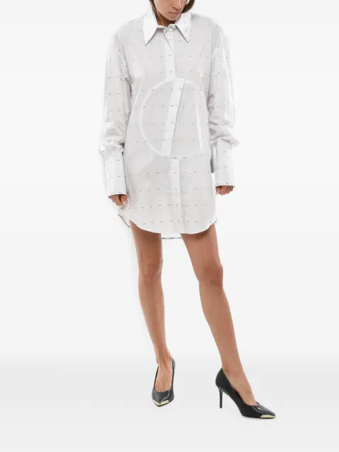 Off-White hairline-pattern circle-logo shirt