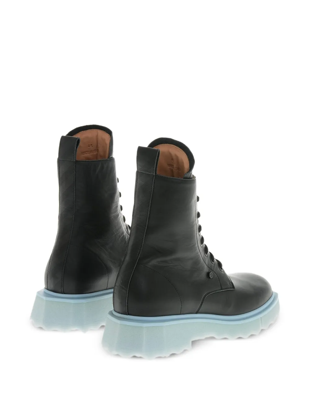 Off-White Leren combat boots Zwart