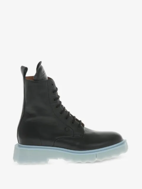 Off-White leather combat boots