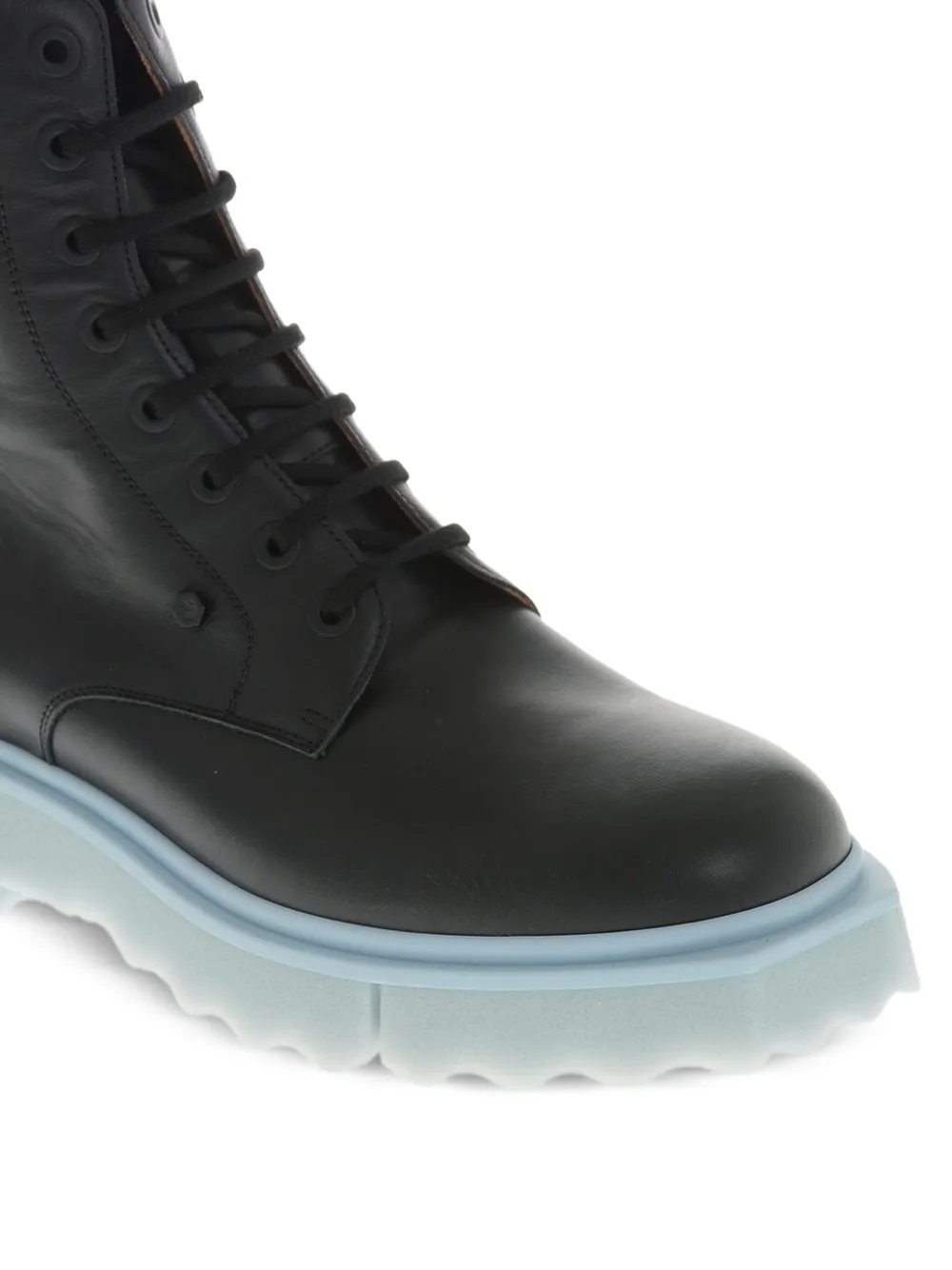 Off-White Leren combat boots Zwart