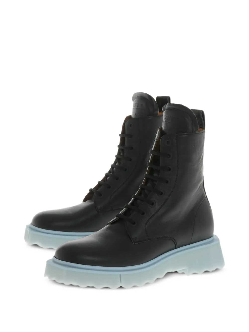 Off-White Leren combat boots Zwart