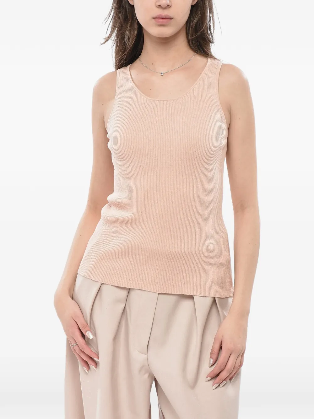 ASPESI ribbed-knit tank top - Nude
