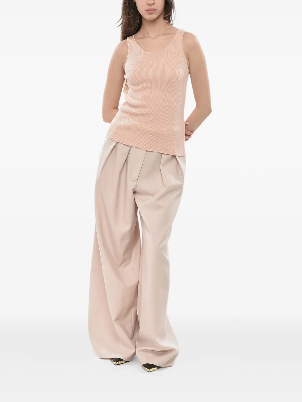 ASPESI ribbed-knit tank top Beige