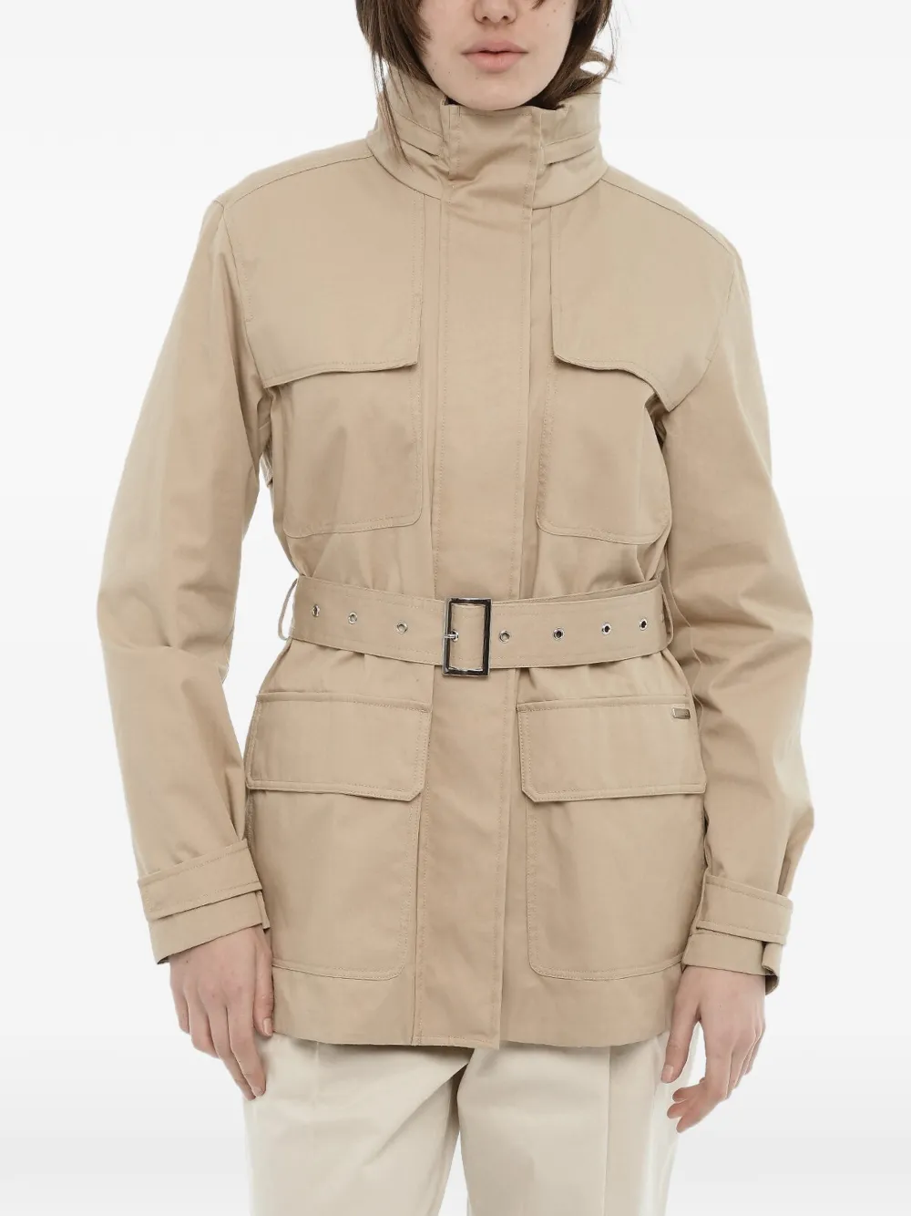Woolrich belted hooded jacket - Nude