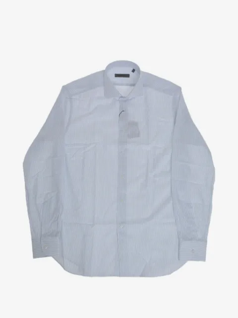 Corneliani camisa a rayas con cuello francés