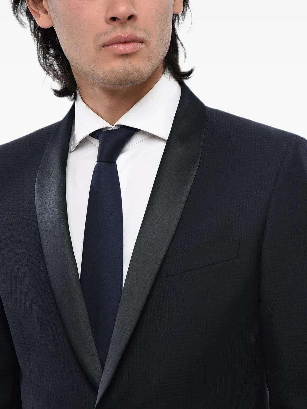 Corneliani shawl-collar single-breasted jacket Blauw
