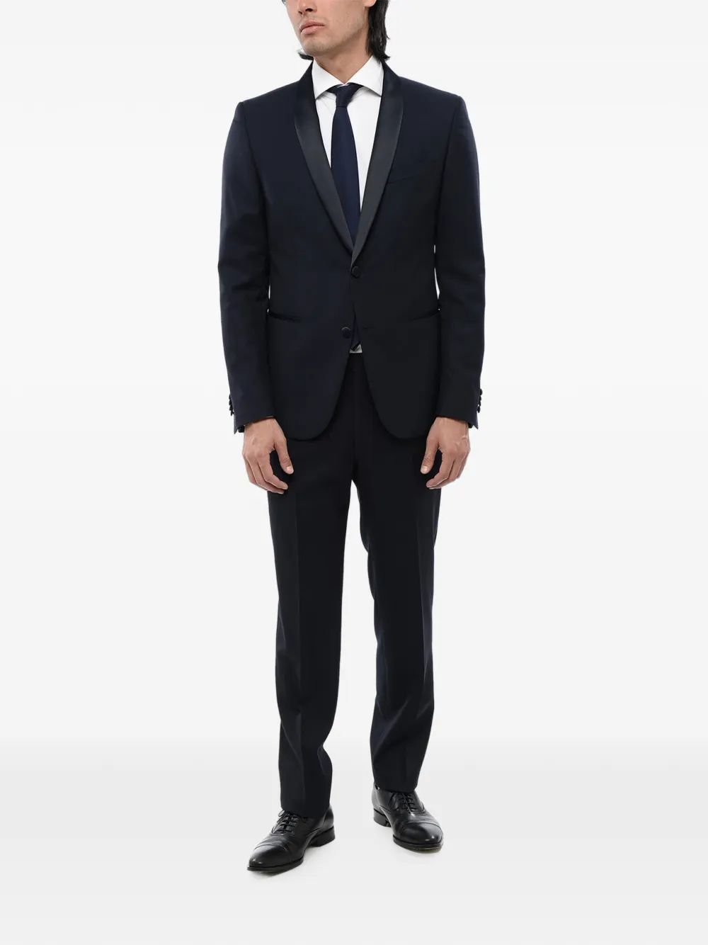 Corneliani shawl-collar single-breasted jacket Blauw