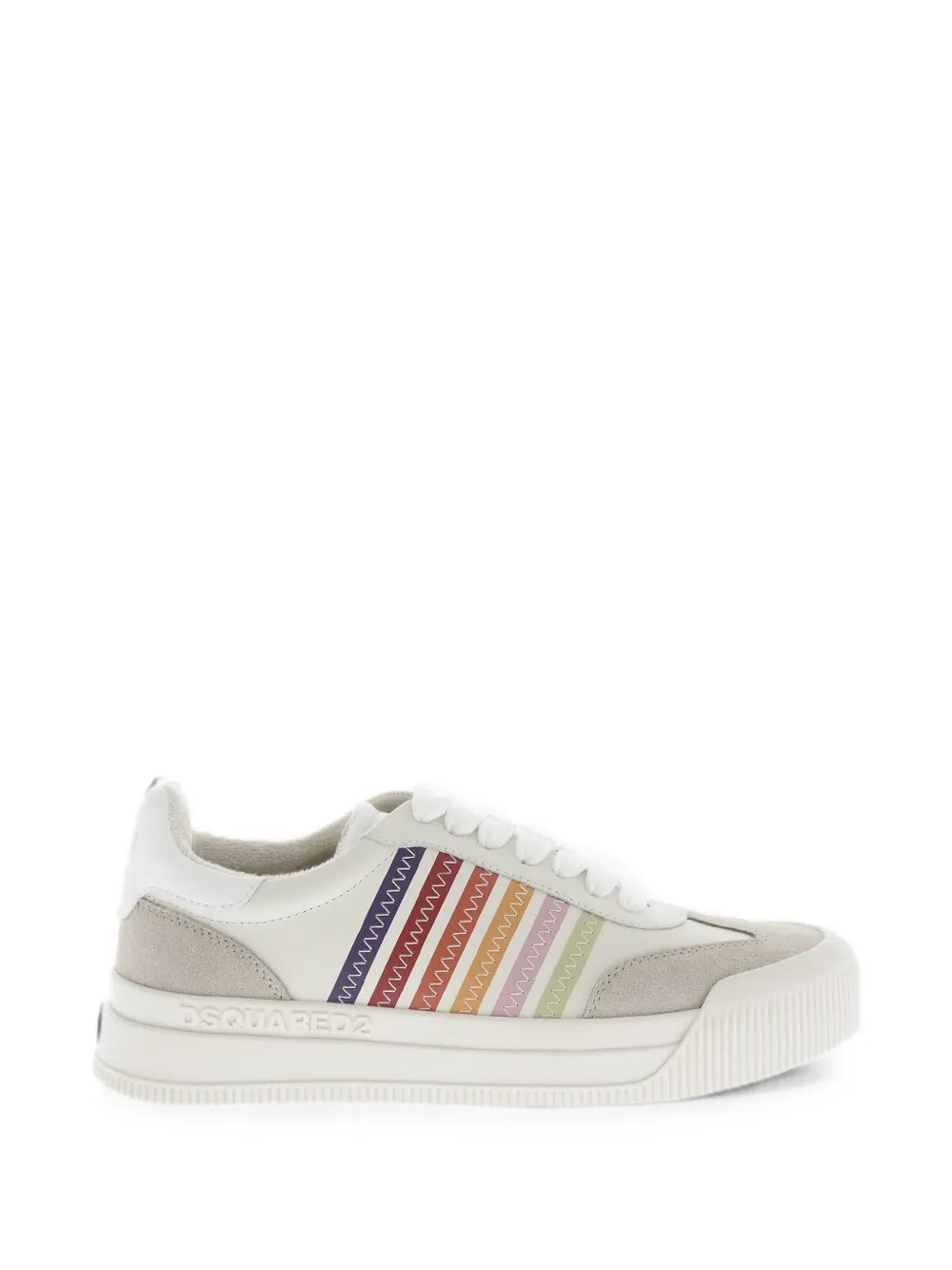 DSQUARED2 New Jersey striped leather sneakers Wit