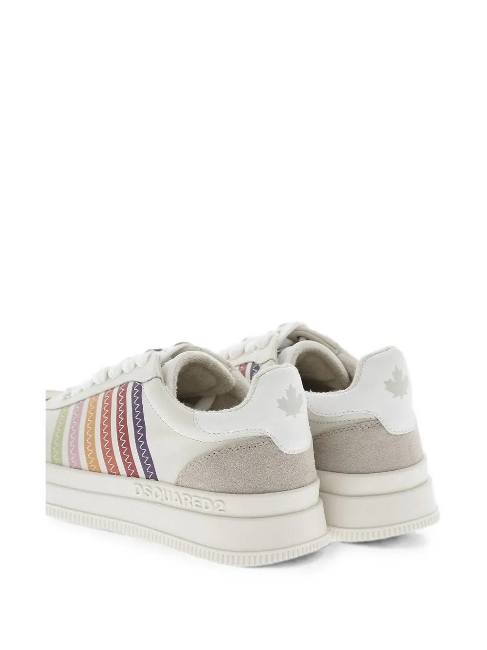 DSQUARED2 New Jersey striped leather sneakers Wit