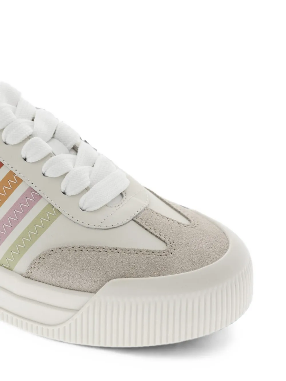 DSQUARED2 New Jersey striped leather sneakers Wit