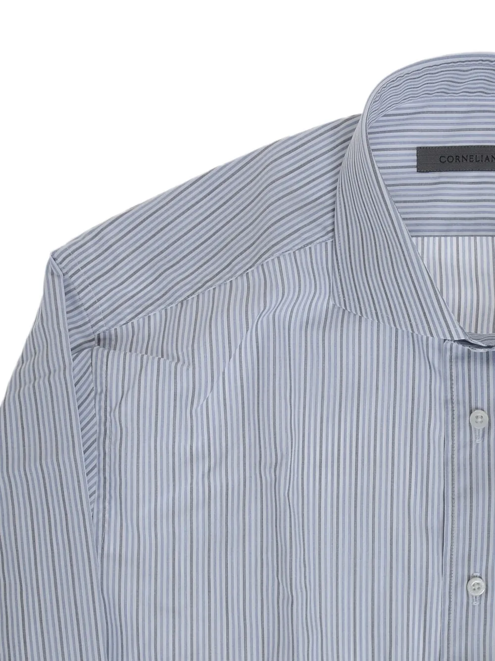 Corneliani French-collar striped shirt Blauw