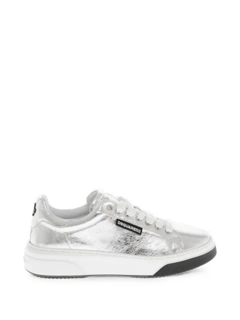DSQUARED2 zapatillas de cuero texturizado metalizado