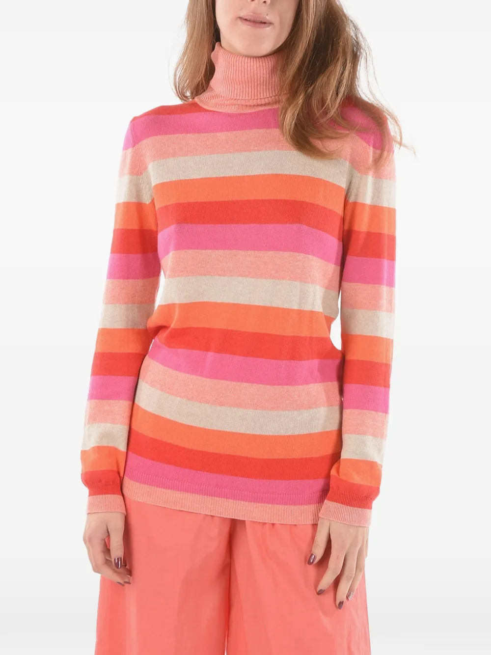 Woolrich striped turtleneck sweater - Orange