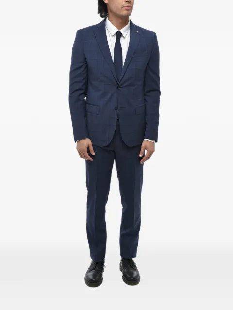 Corneliani single-breasted check-pattern suit