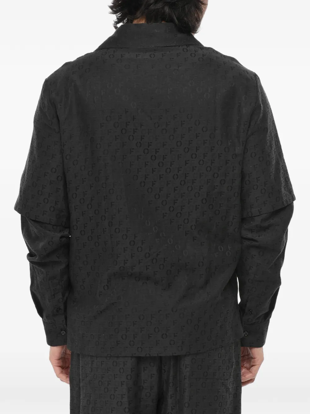 Off-White Gelaagd overhemd met jacquard-logo Zwart