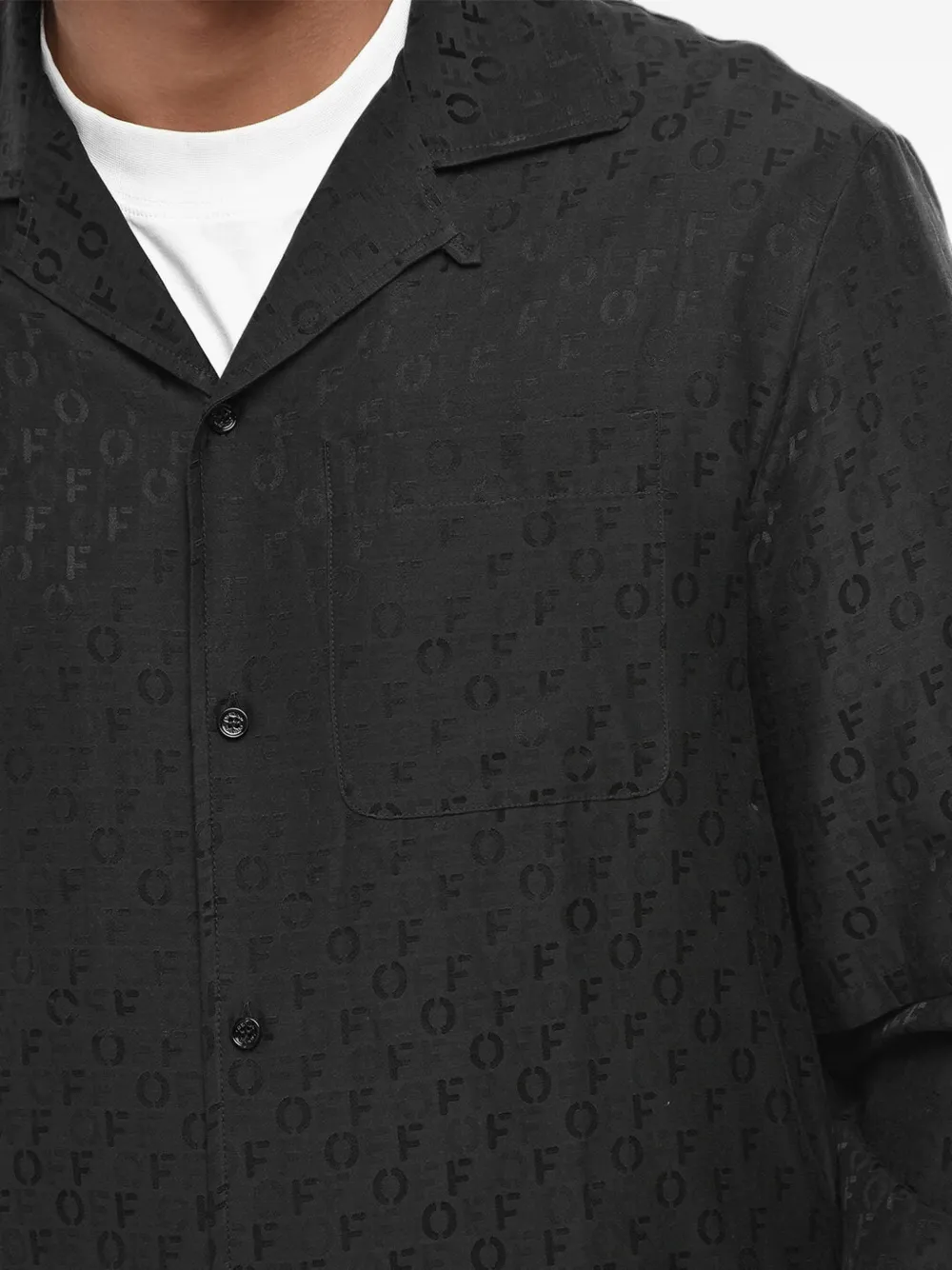 Off-White Gelaagd overhemd met jacquard-logo Zwart