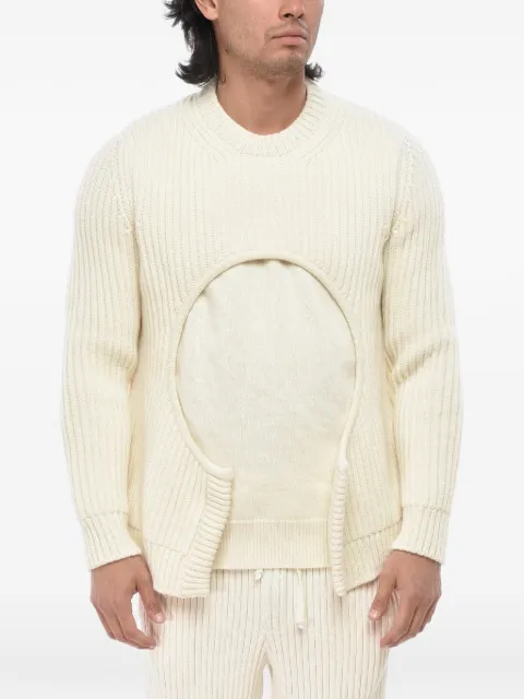 Off-White Meteor cut-out ribbed-knit sweater