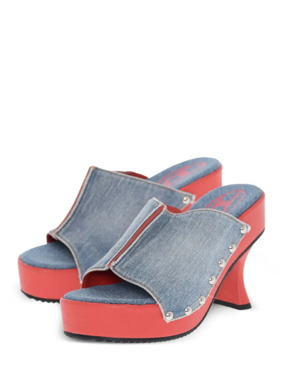 Diesel D-Woodstock stud-embellished sandals Blauw