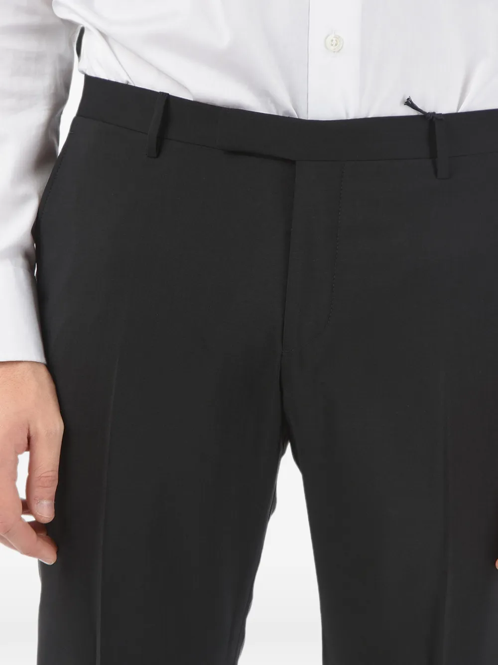 Corneliani flat-front jetted-pocket trousers Zwart