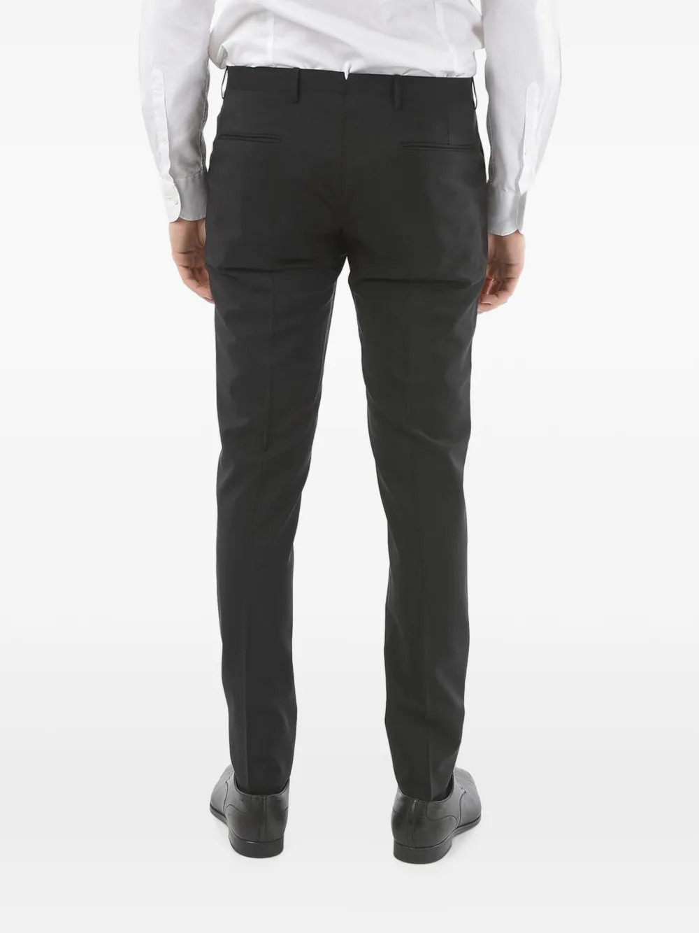 Corneliani flat-front jetted-pocket trousers Zwart