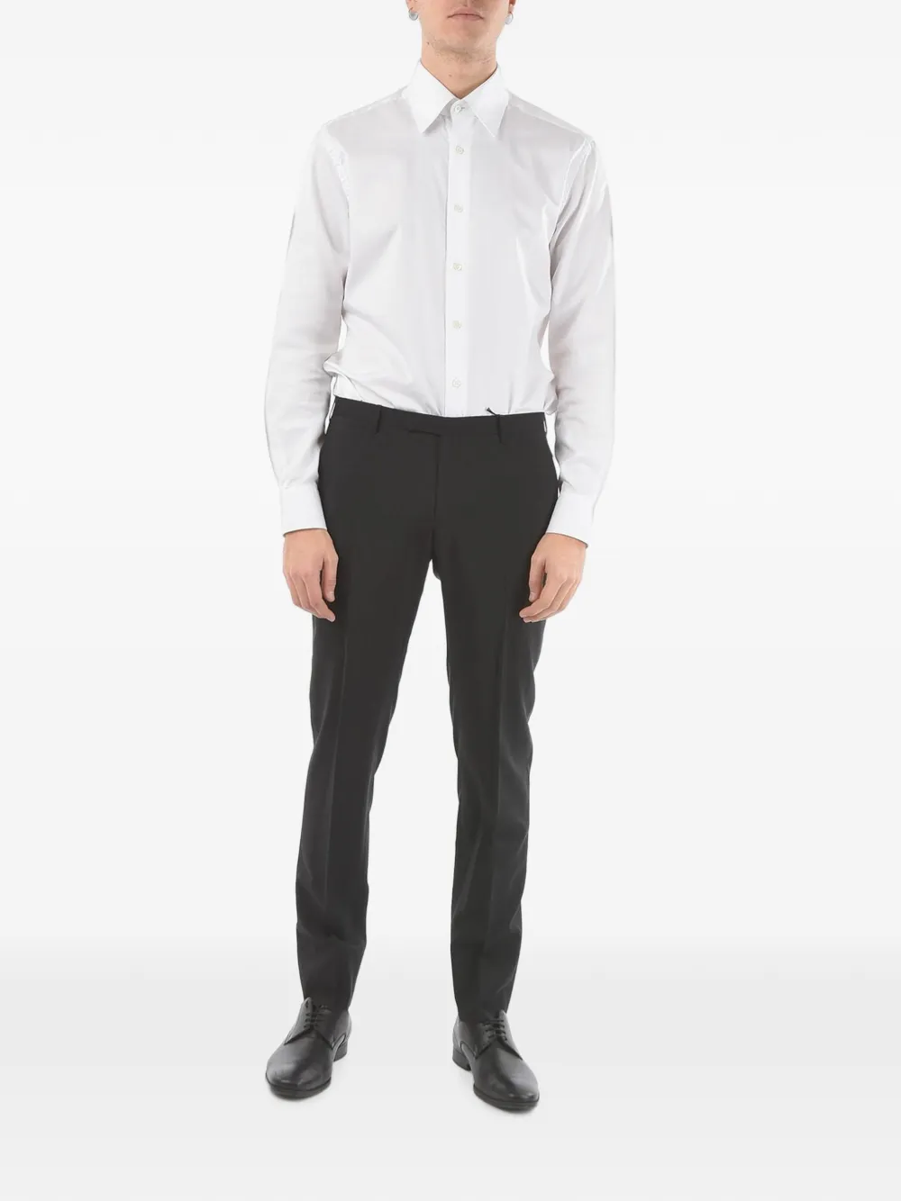 Corneliani flat-front jetted-pocket trousers Zwart
