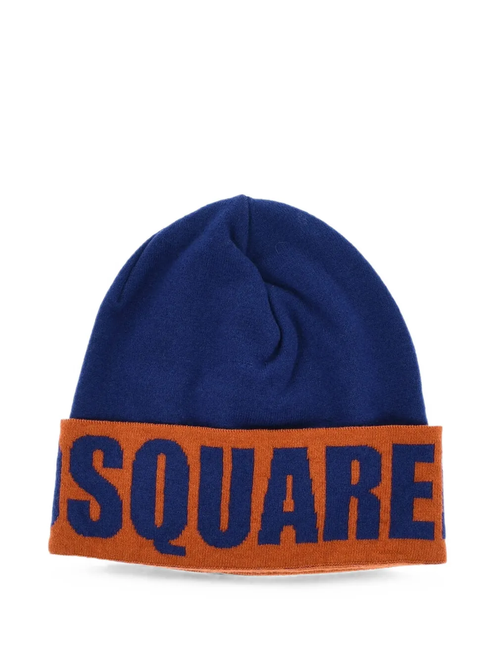 DSQUARED2 logo-intarsia beanie hat - Blau