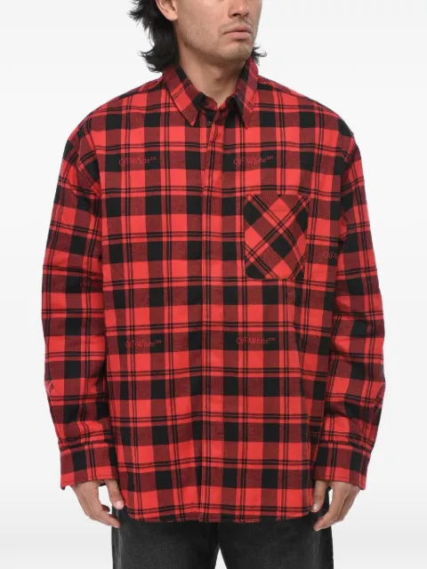 Off-White check-pattern padded overshirt