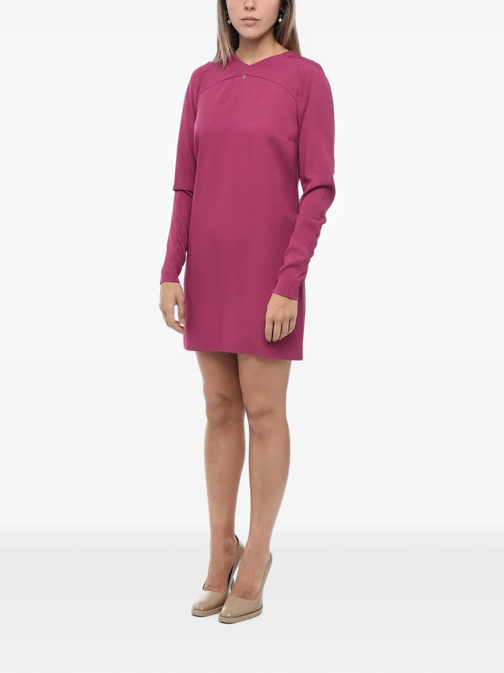 DSQUARED2 logo-charm long-sleeve mini dress - Rosa