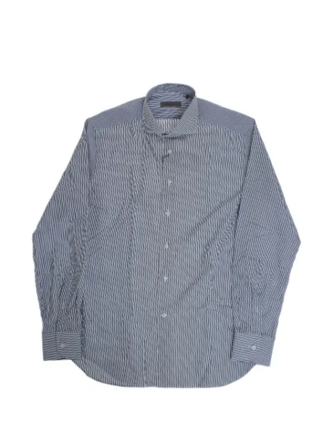 Corneliani awning-striped French-collar shirt
