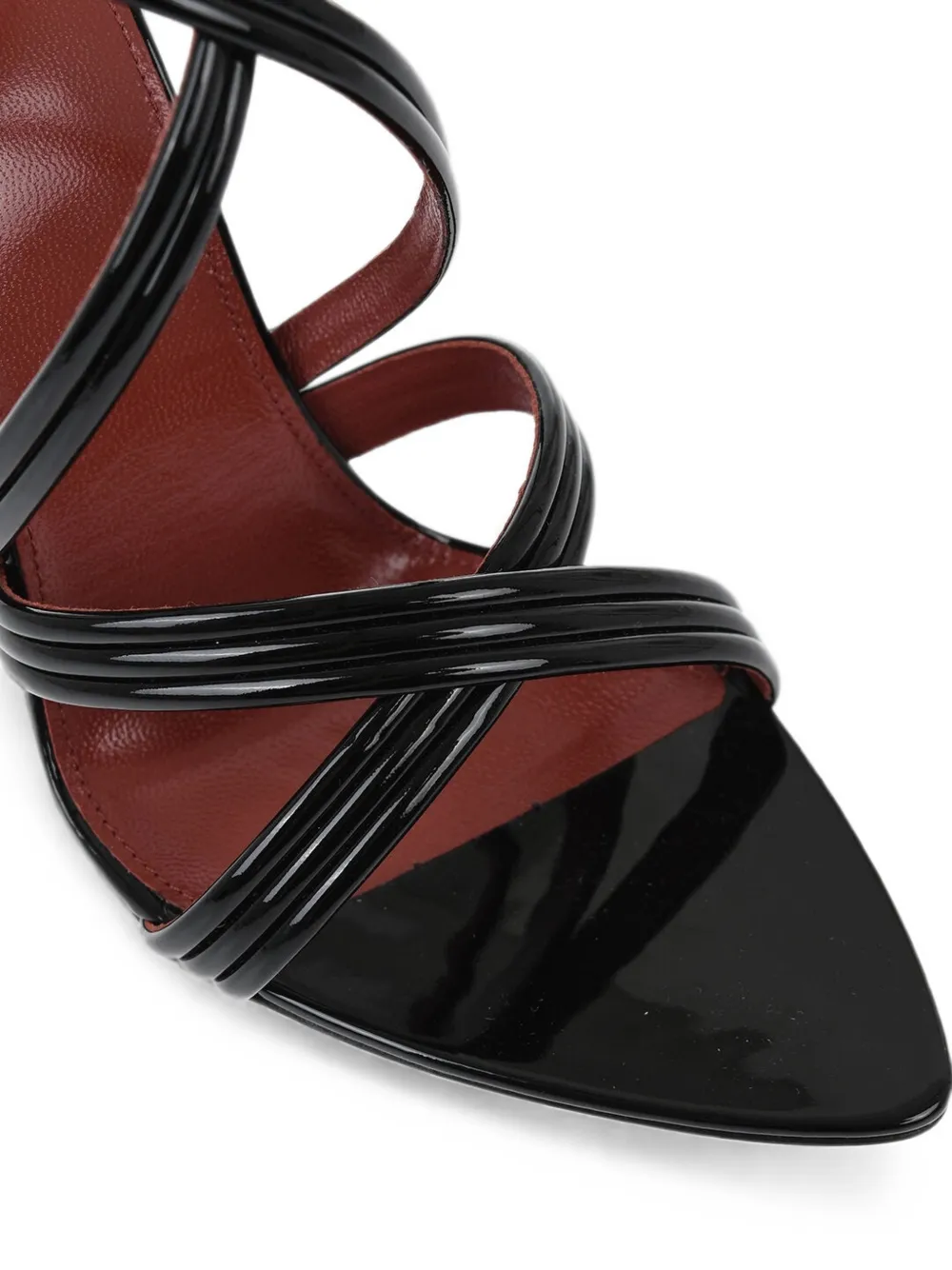 Saint Laurent patent-leather wedge sandals Zwart