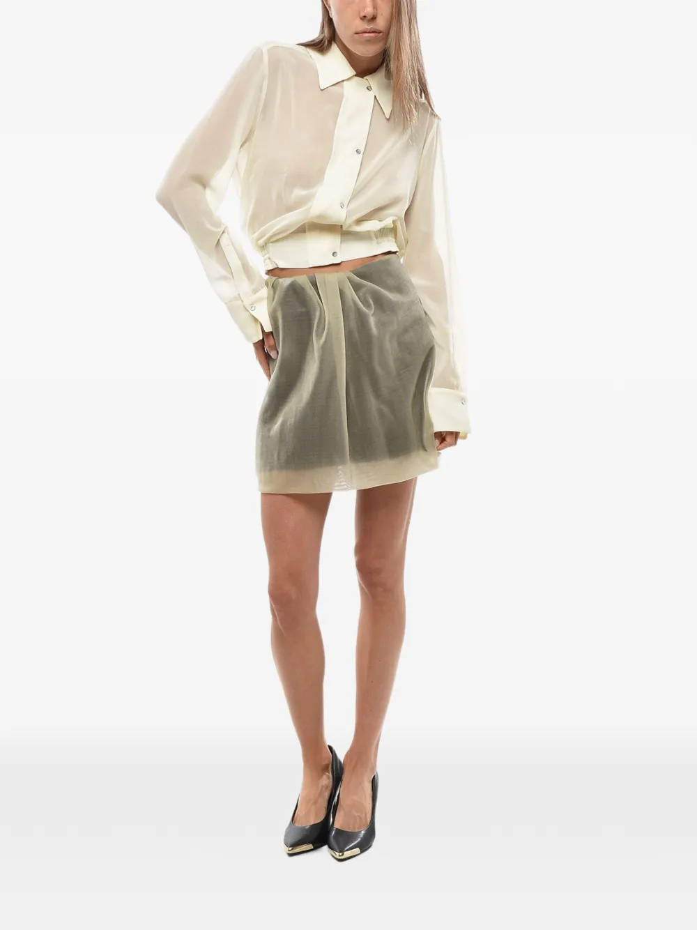Alexander McQueen Gedrapeerde tulen rok Groen