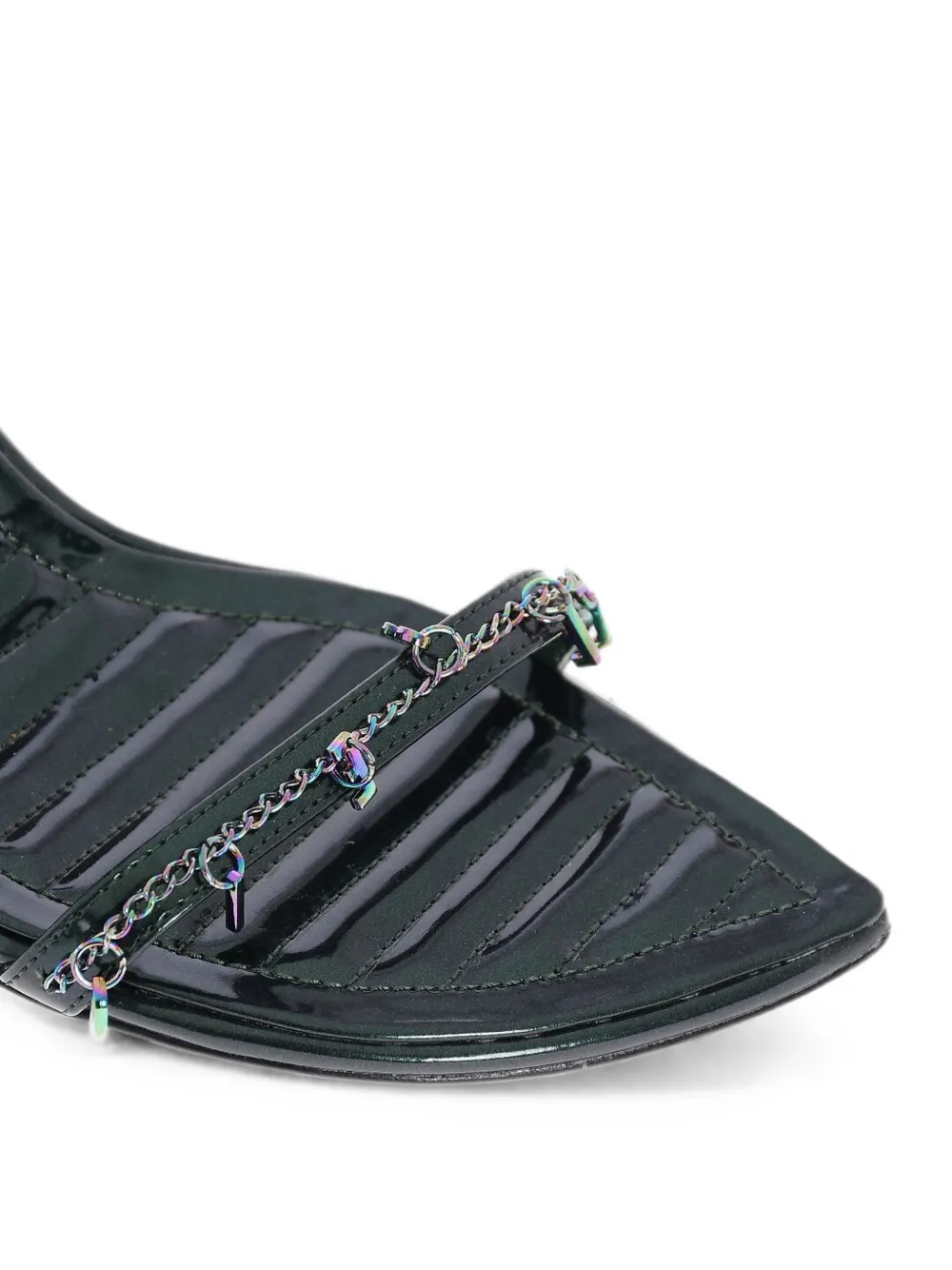 Diesel D-VINA iridescent-heel sandals Groen