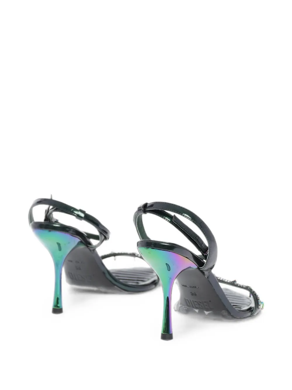 Diesel D-VINA iridescent-heel sandals Groen