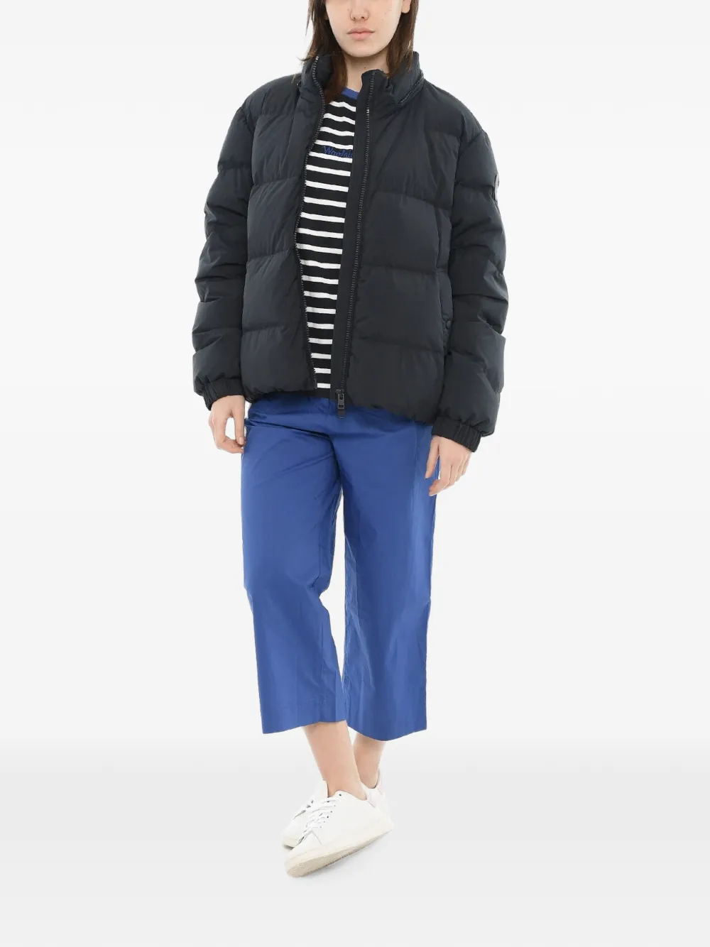 Woolrich quilted hooded jacket Zwart