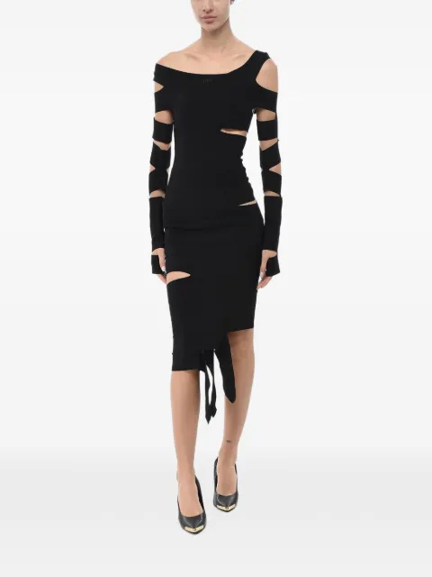 Off-White cut-out knit midi dress