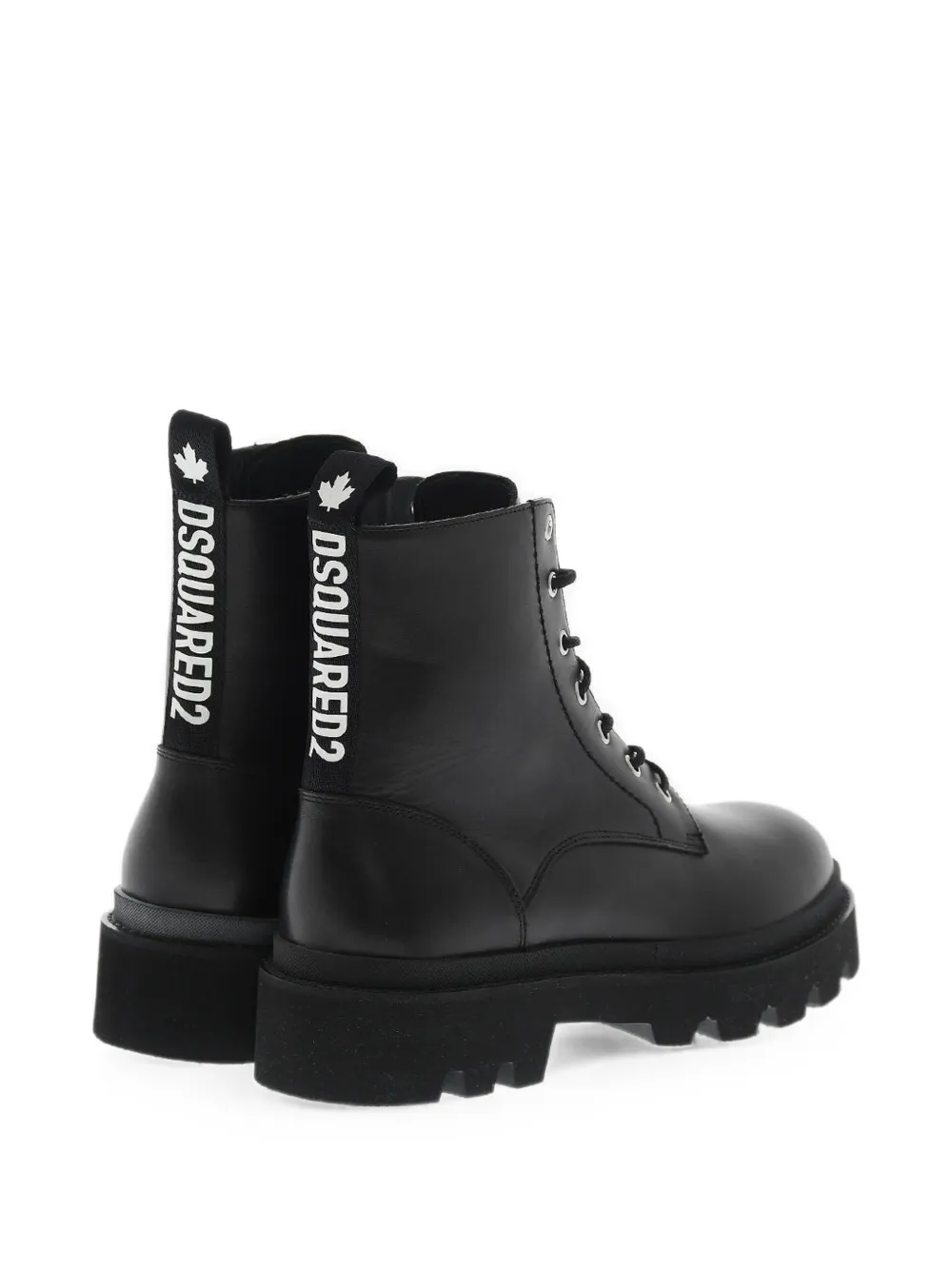 DSQUARED2 logo-tape lace-up boots Zwart