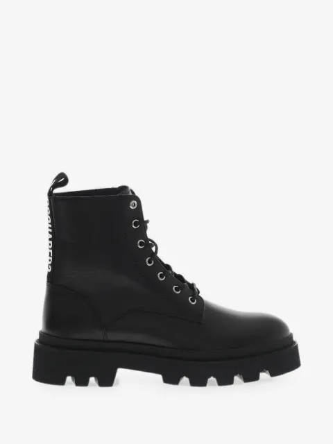 DSQUARED2 logo-tape lace-up boots