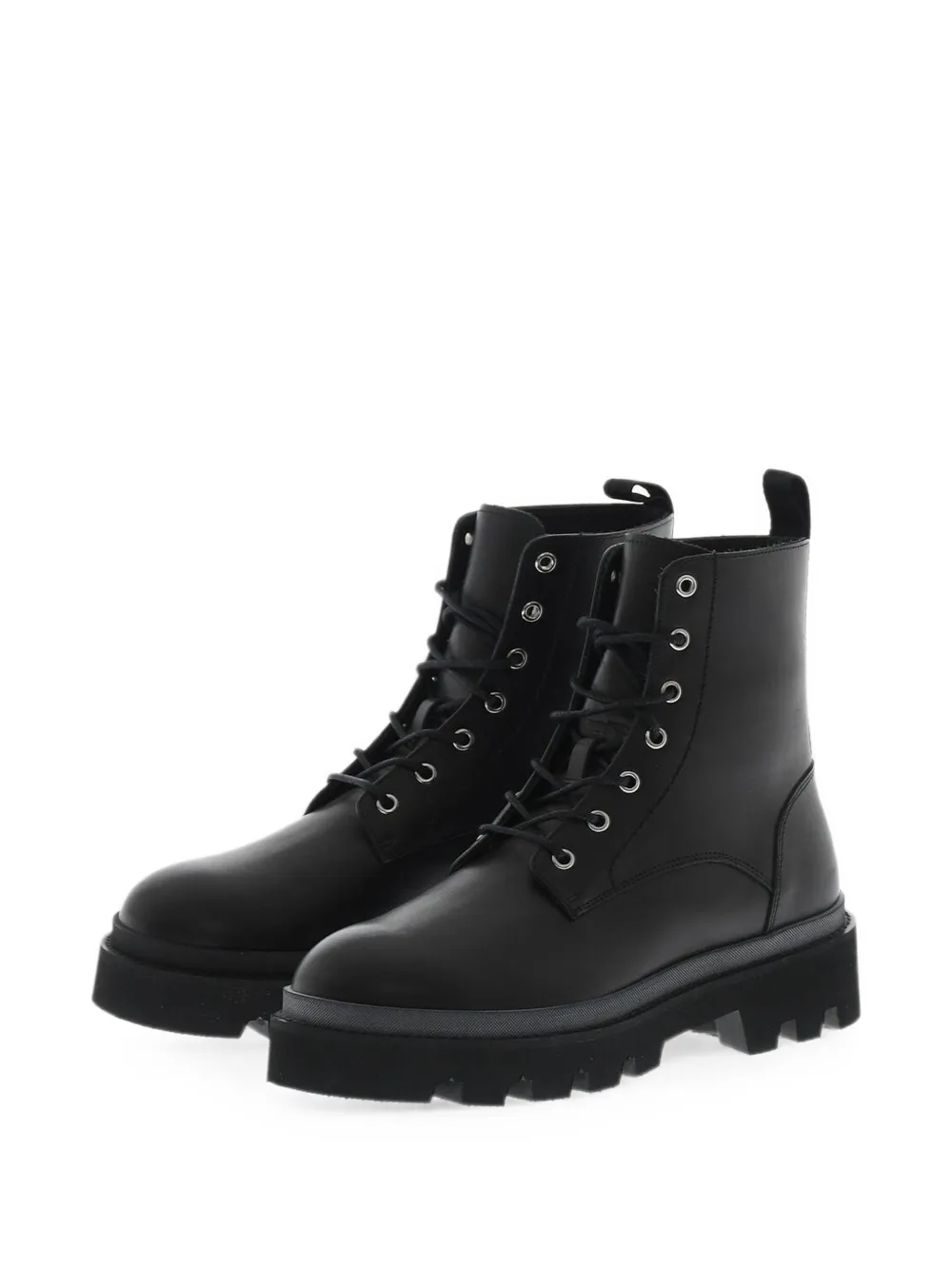 DSQUARED2 logo-tape lace-up boots Zwart