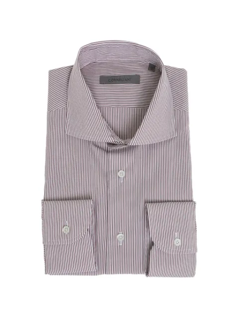 Corneliani striped French-collar shirt