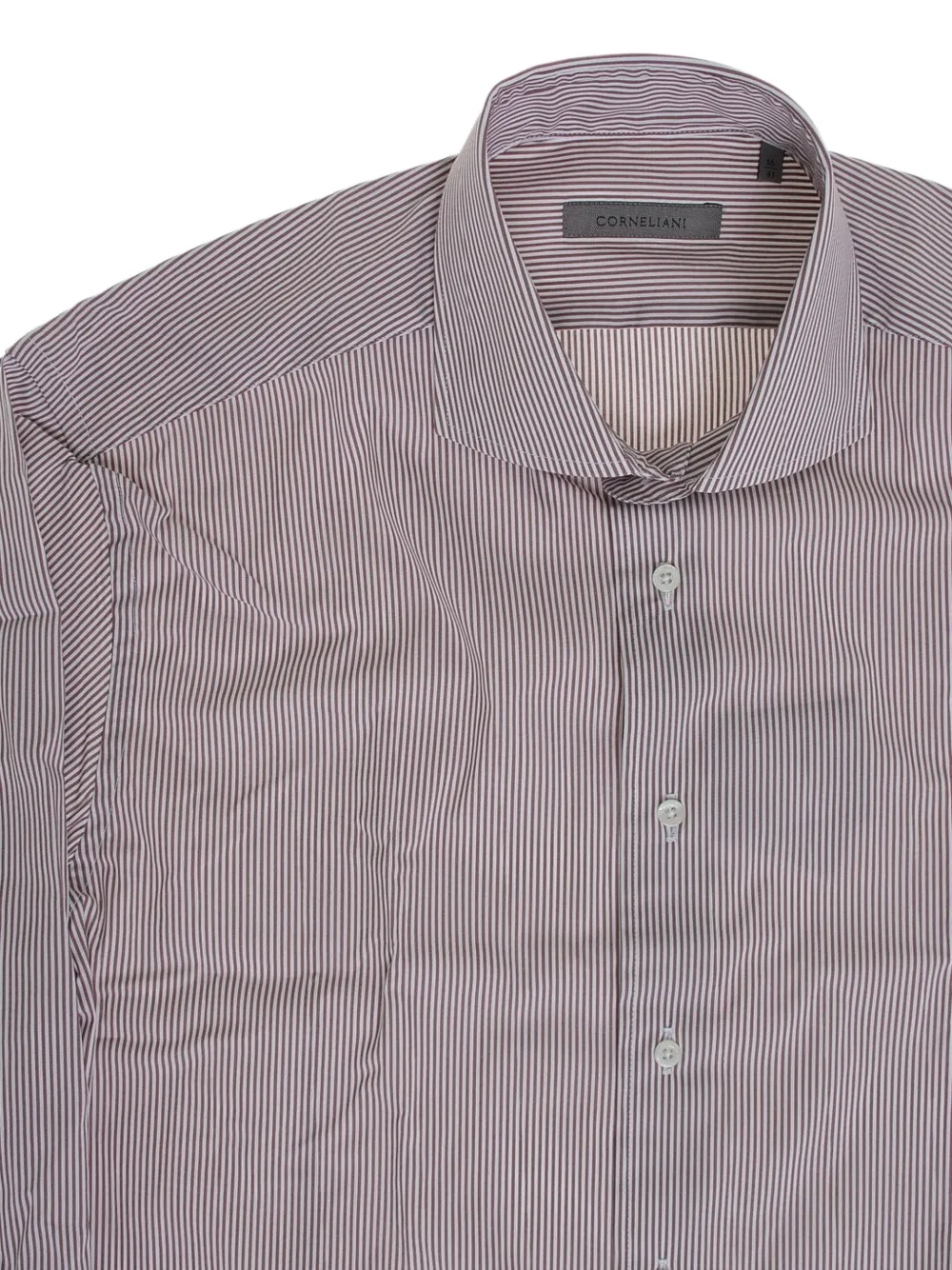 Corneliani striped French-collar shirt Wit