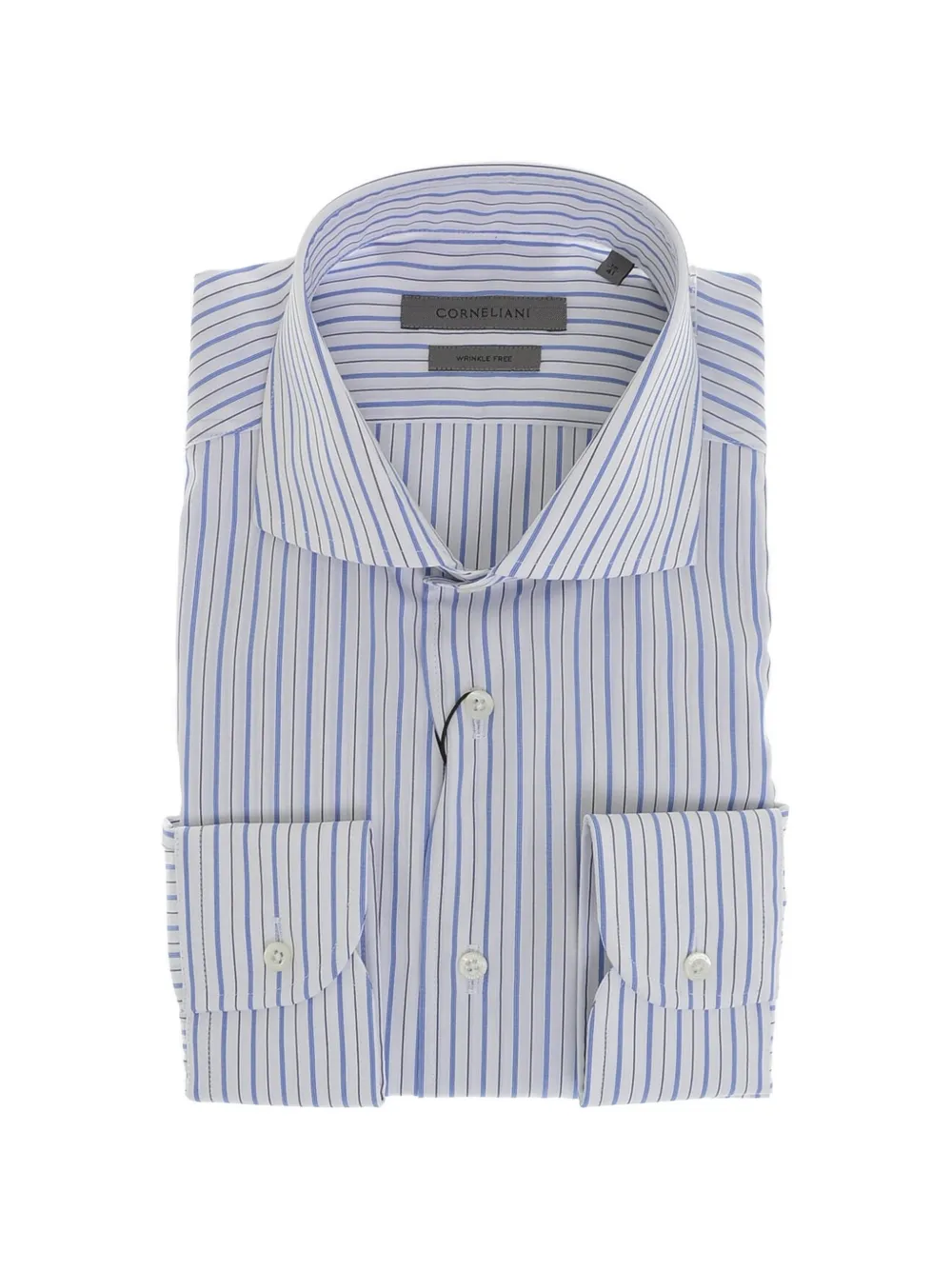Corneliani striped wrinkle-free shirt Wit