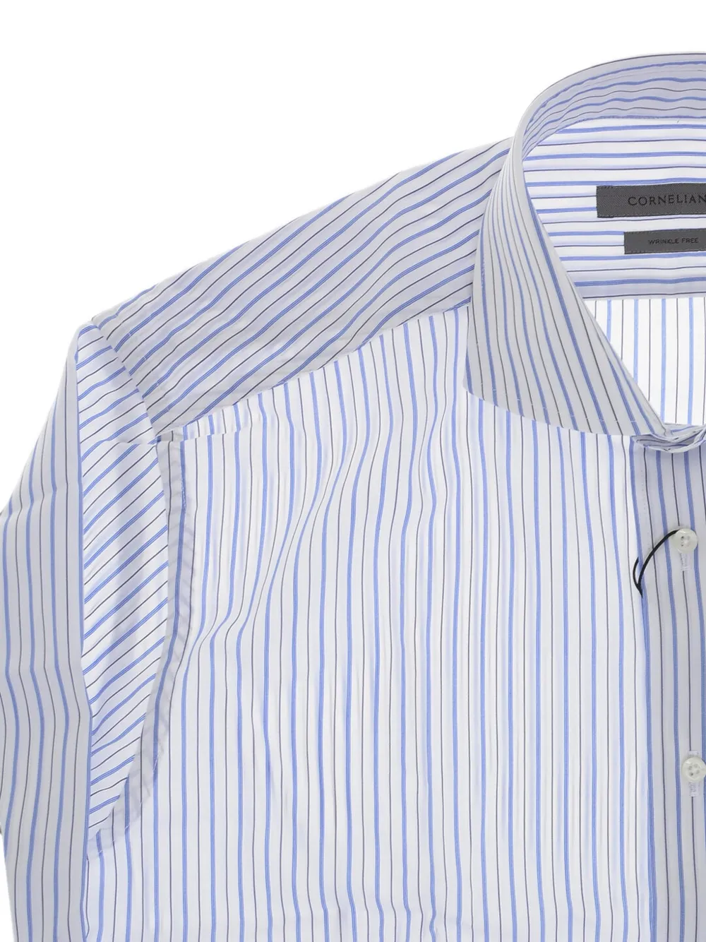 Corneliani striped wrinkle-free shirt Wit