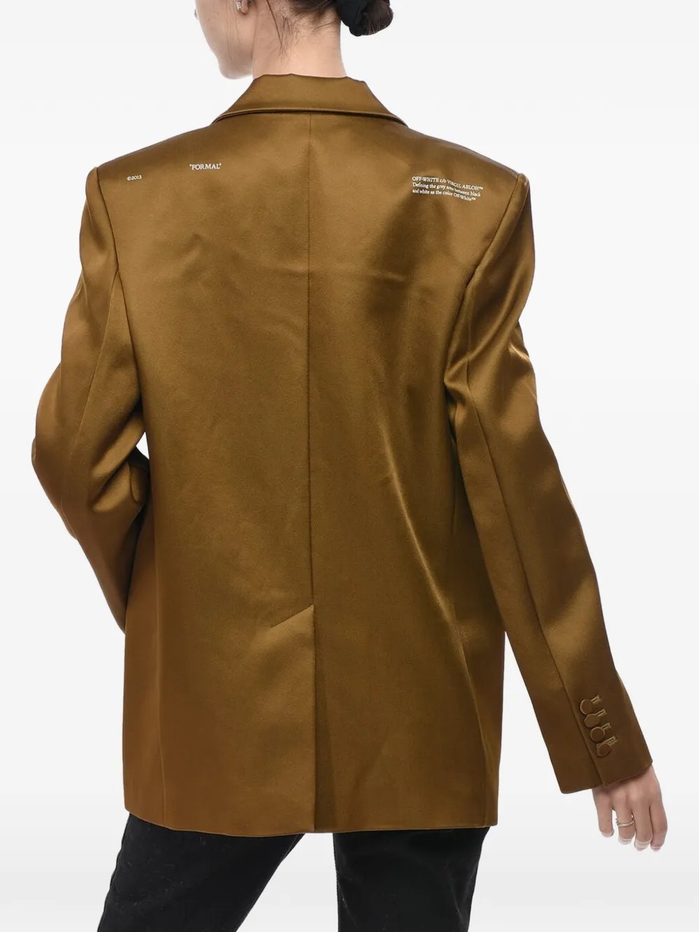 Off-White Satijnen blazer met klepzak Groen